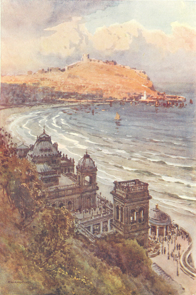 The Spa and South Bay, Scarborough. Yorkshire. By Ernest Haslehust 1920 print